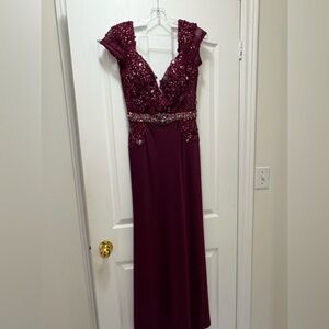 Tony Bowls Burgundy Sequin Prom Dress (Size 12 -  BUT altered to fit like 6!!)